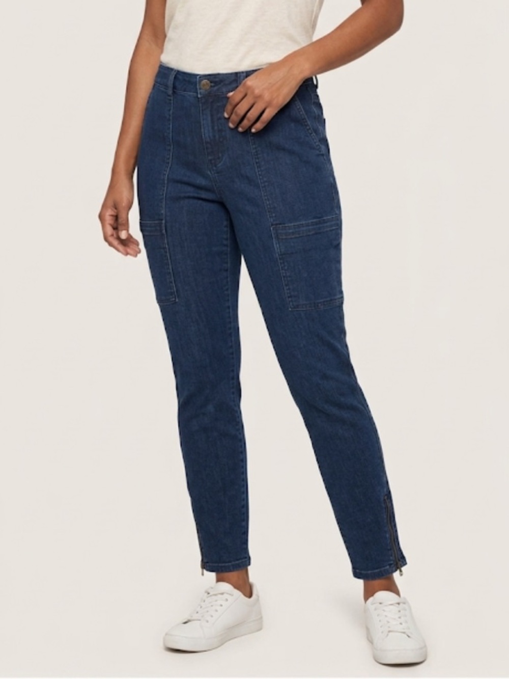 Susan Graver Slim Cargo Jeans